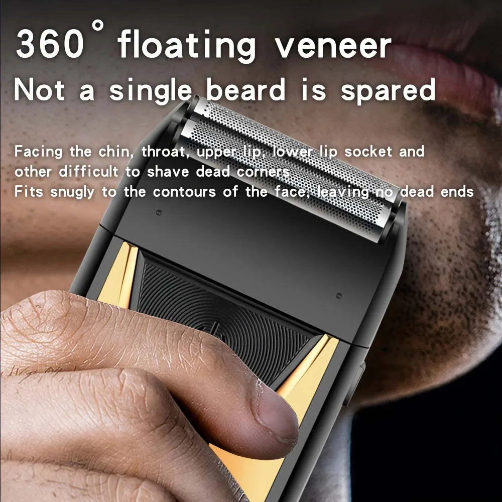 Professional Foil Electric Shaver for Men – Rechargeable, Waterproof, LED Display, Beard Trimmer, USB Charging, Portable Grooming Tool