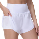THE GYM PEOPLE Women’s Quick Dry Running Shorts Mesh Liner High Waisted Tennis Workout Shorts Zipper Pockets