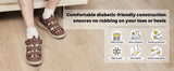 FitVille Summer Men's Wide Width Casual Diabetic Sandals, Lightweight Open Toe Sandals Built-in Arch Support, Effective Foot Pain Relief for Plantar Fasciitis, for Wide & Swollen Feet