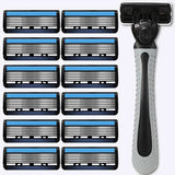 Safety Razor With 3/6/12/18/24/36Pcs 6 Layer Stainless Steel Shaving Cartridges For Men Women Hair Removal Shaving▪