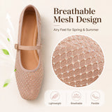 2026 Women's Mesh Ballet Flats Pointed Toe Breathable Flat Shoes Elegant Casual Slip On Shoes For Office Travel