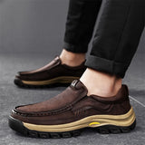 Stylish Men's Leather Loafers Men Thick Bottom Business Shoe Classic Leather Man Casual Shoes Senior Brand Male Walking Footwear