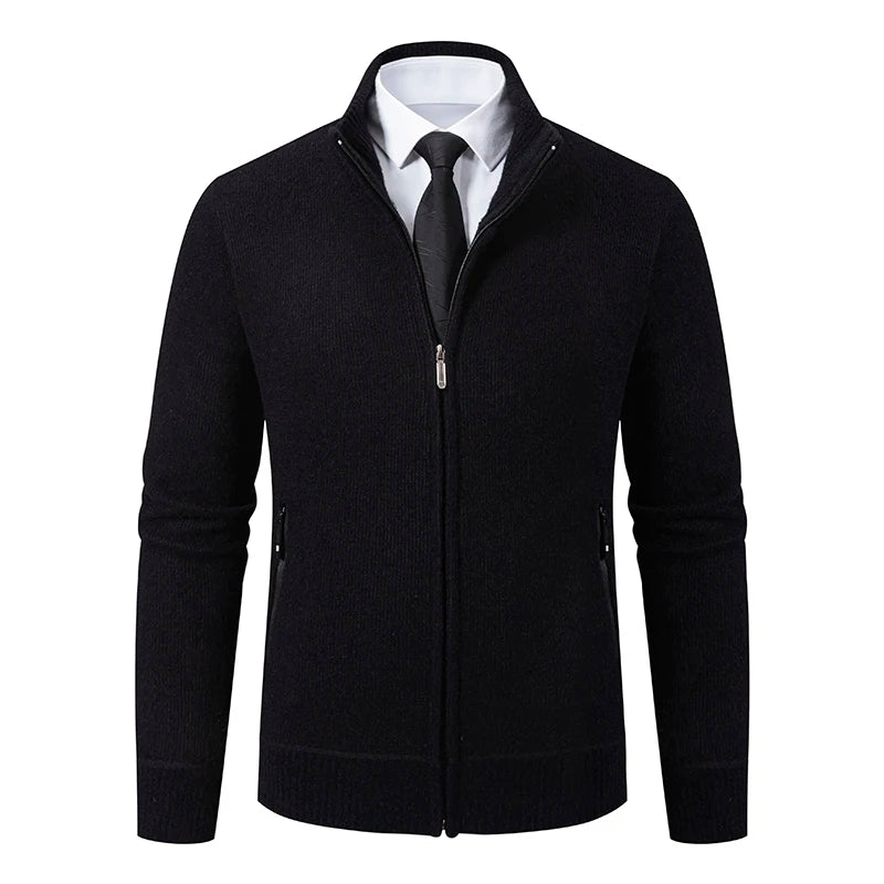 Men's Knitted Cardigan Jacket Vintage Winter Sweater Coat Casual Turndown Collar Fleece Jackets Fashion Mens Autumn Outwear