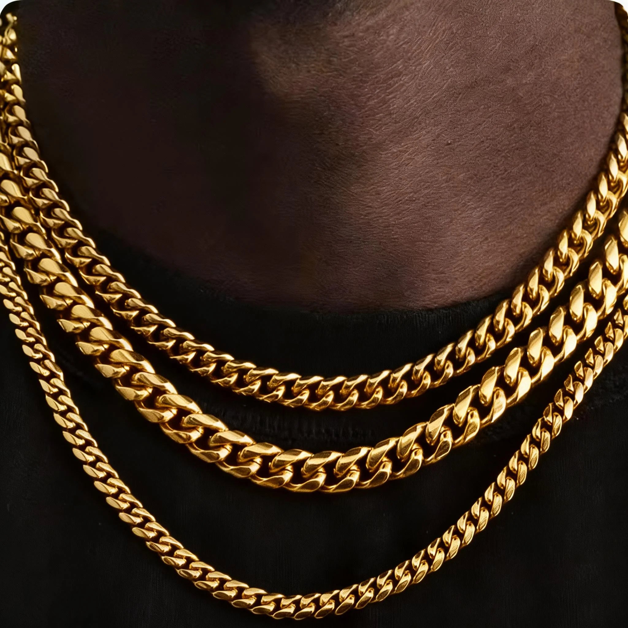 Classic Punk Cuban Chain Necklace for Men Women,Stainless Steel Grey Silver Gold Black Color Chain Link Collar,Wholesale Chain