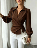 Fashion women Blouses and Shirts White Long Sleeve Blouse 2026 New Spring Autumn Basic Tops Chic Women's Shirt for Women office