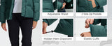Pioneer Camp Women's Quilted Puffer Jacket, Warm Winter Coat Insulated Full Zip Hooded Jacket Pockets Outerwear Casual