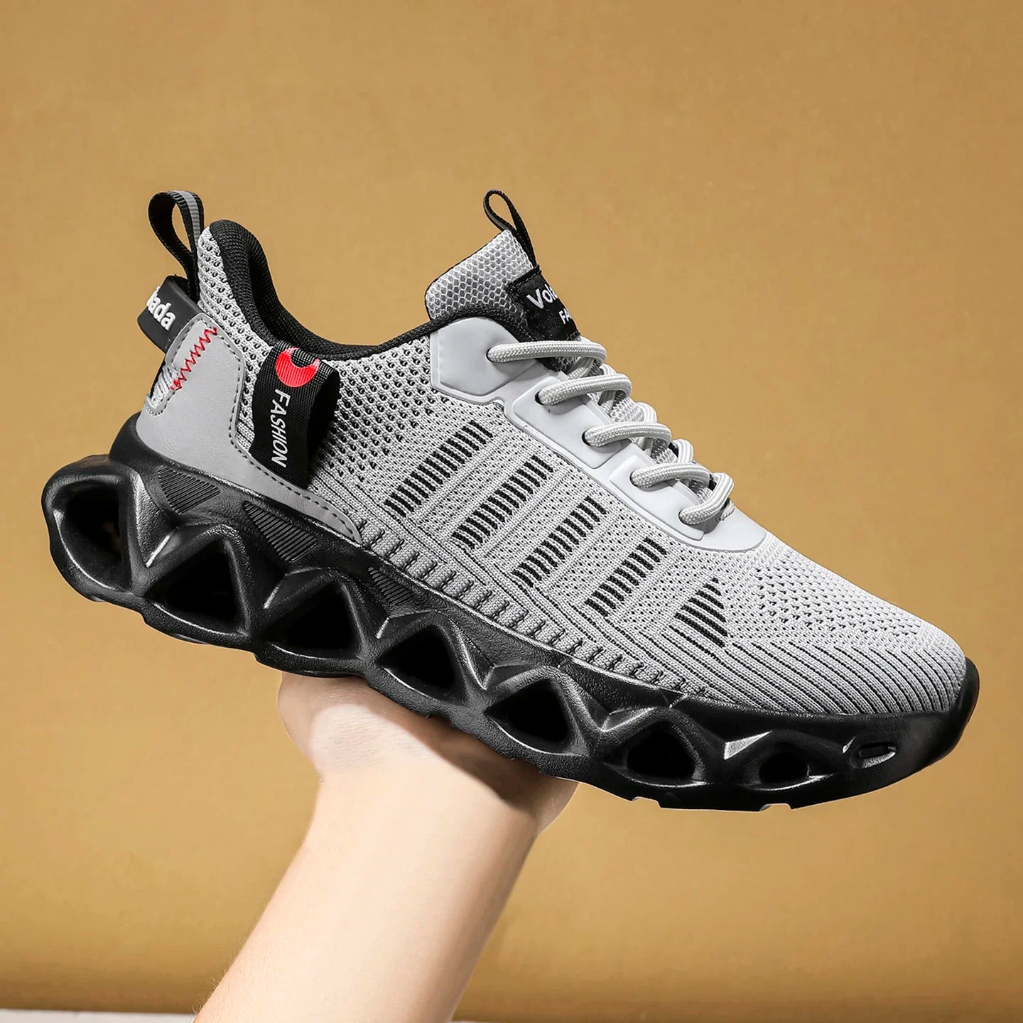 2026 New Unisex Striped Cut-out Sneakers, Breathable Mesh, Non-slip, Shock-absorbing Thick Sole, Stylish and Classic, Versatile for Fashion, Outdoor Jogging, Street Casual Sports Sneakers, Running Shoes