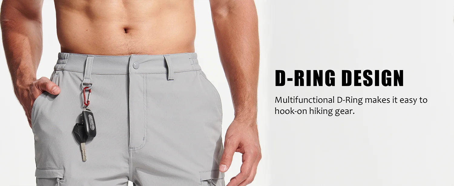 Men's Quick Dry Cargo Shorts Summer Waterproof Hiking Shorts Outdoor Multi-pockets Camping Training Work Shorts Man