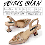 New Fashion Women's Summer Elegant High Heels Women's Sandals Luxury Wedding Italian Women's Party Shoes All Diamond