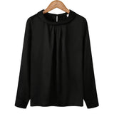 Women blusas long sleeved Slim plus size silk satin shirts office ladies work female Chiffon blouse Elegant blusa feminina