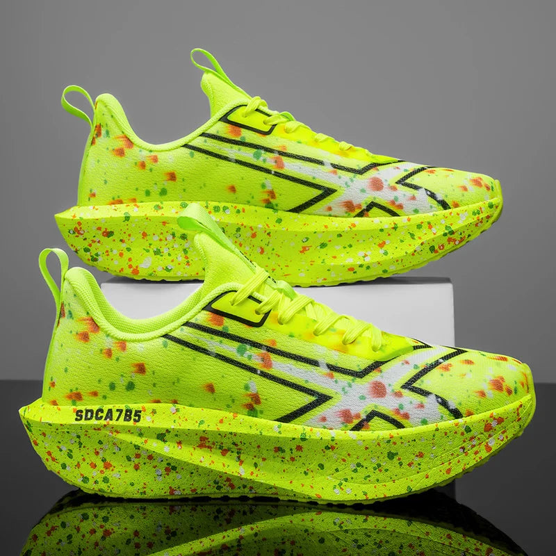 Men's Breathable Road Running Shoes - Shock-Absorbing and Wear-Resistant Soles, Eva Cushioning Pads, Lightweight Low-Top Sneakers with Striped Design, Suitable for Gym, Jogging and Everyday Wear, Stylish Sporty Style, with Ev