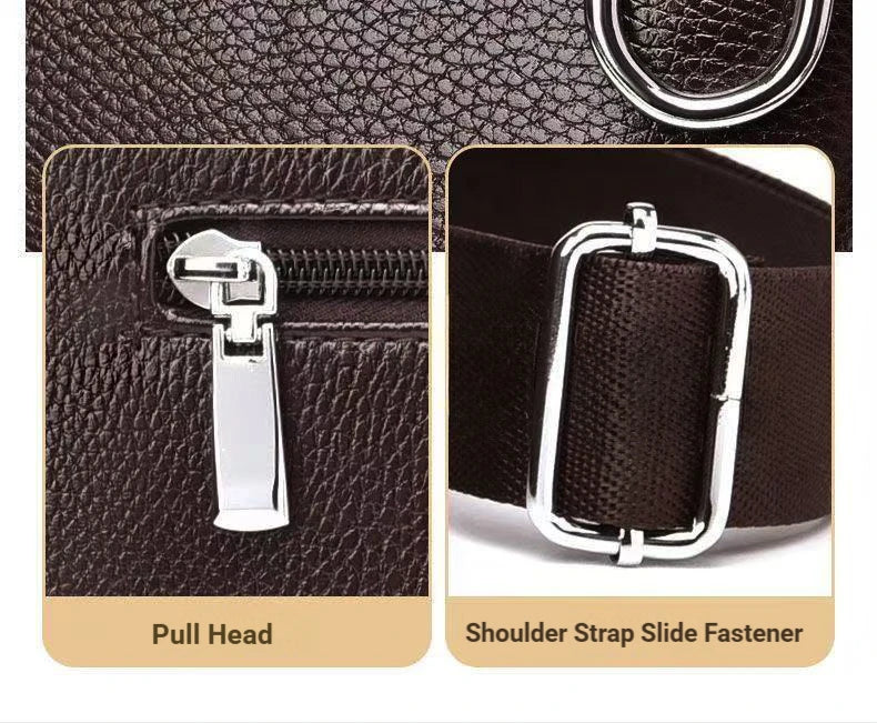 Men's Retro Messenger Bag with Waterproof Design, Large Capacity Laptop Briefcase for Office Work, Travel and School