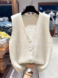 V-Ne Knitted Vest Outerwear Svel Autumn Faion Women's Jaet Casual Sle Commute Wind No Brand Chinese Made