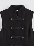 SLTNX Women's Top 2026 Spring New Black Sleeveless Rope Knot Decorative Slim Fit Top Vest Unique Fashion Cool Trendy