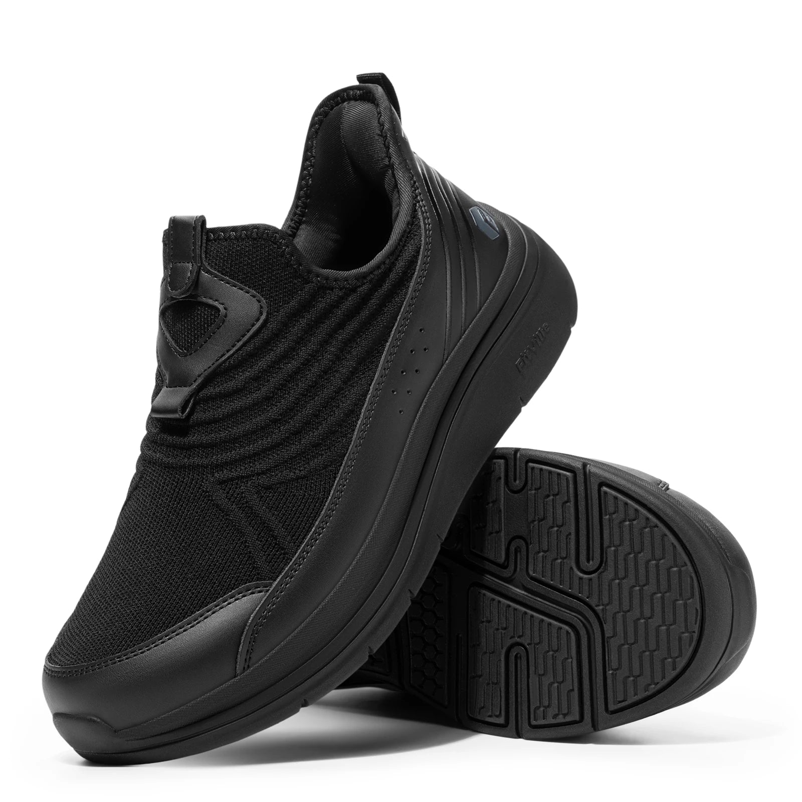 FitVille Men'S Extra Wide Hands-Free Slip-On Walking Sneakers, Lightweight Breathable Orthopedic Shoes With Arch Support, Foot Pain Relief For Swollen Feet