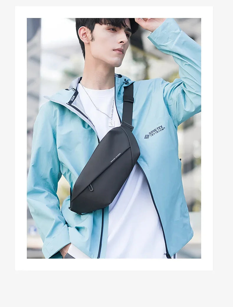 Mark Ryden Men's Handbag Man Belt Pouch Sports Casual Cycling Small Waist Pack Crossbody Bag Shoulder Bag Men's Crossbody Chest
