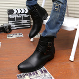 Hot Sale Luxury Chelsea Boots Men Pointed -toe Mens White Boots Black British Style High-heel Men Dress Boots Design Ankle Boot