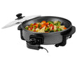 12 Inch Electric Skillet and Frying Pan with Nonstick Coating, 1400W Power, Adjustable Temperature Control, Tempered Glass Lid W