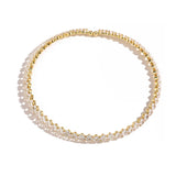 18K Gold Plated Brass Cubic Zirconia Necklace Ice Crystal Transparent Luxury Elegant Fashion Jewelry Gift For Women