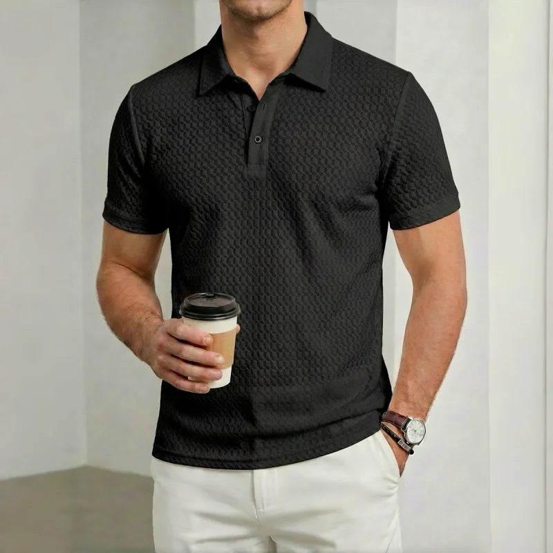 Men's Polo Shirt, Short-Sleeved T-Shirt, Summer Casual Button-Down Placket Street Style Short-Sleeved Polo Shirt, Sizes S-3XL