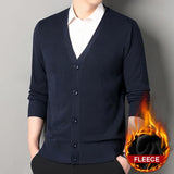 Men's Smart Casual Cardigan V-neck Sweater Men's Autumn Winter Clothes Button Knit Cardigans Mens Knitting Sweaters Outwear