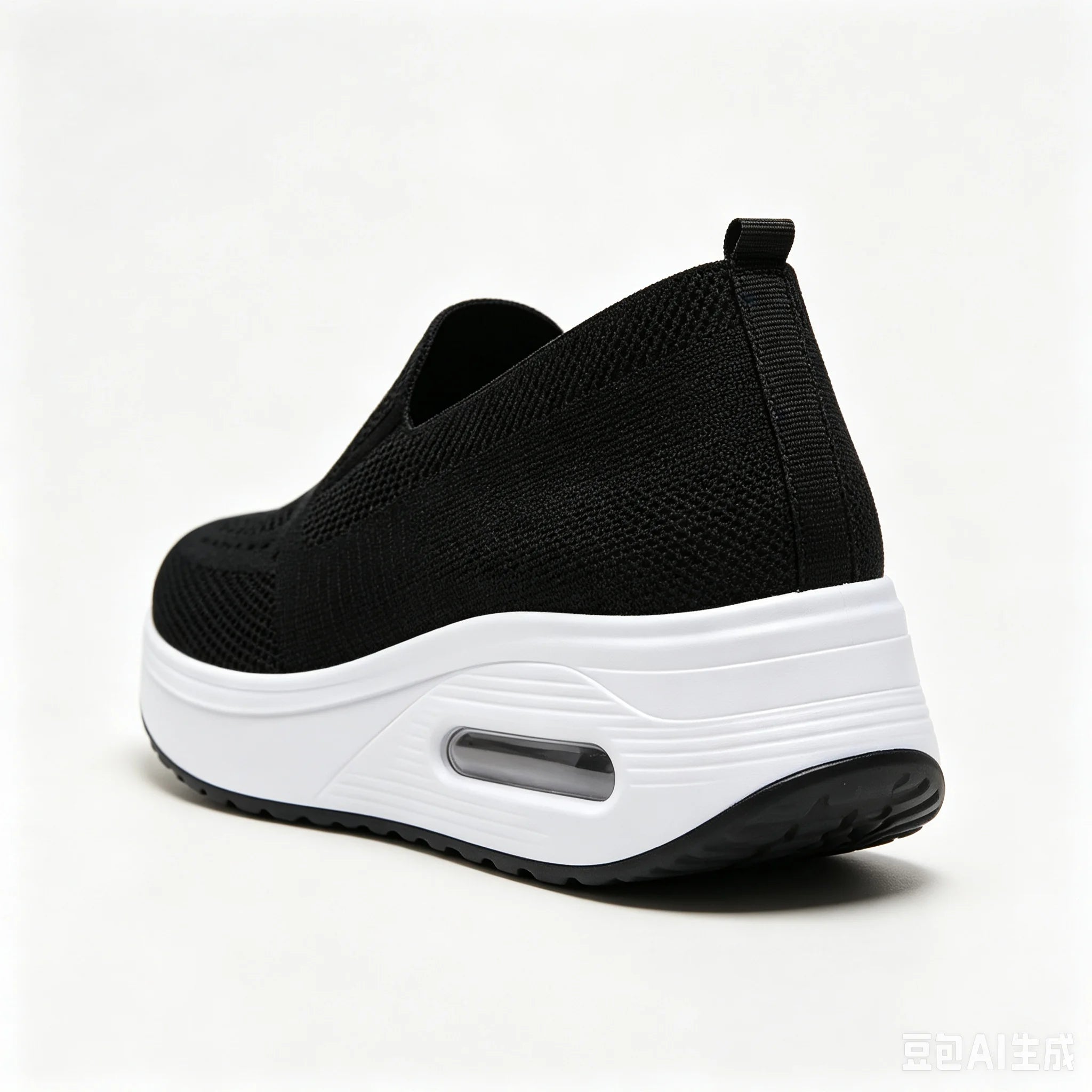 Women Slip On Air Cushion Walking Shoes Breathable Mesh Upper Platform Sneakers Non Slip Soft Sole Casual Loafers Ladies Lightweight Comfort Footwear for Daily Work Travel Outdoor Walking Nursing Shopping White Black Gray Pin
