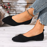 New Style Pointed Toe Shallow Mouth Breathable Bow Decoration Fashionable and Elegant Casual Flat Shoes for Women Zapatos Mujer