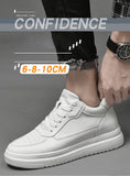 High Quality Men Sneakers Elevator Shoes for Men Fashion Casual Shoes Comfortable Leather Sports Shoes Height Increase 6/8/10cm
