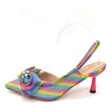 Latest Women's Luxury Diamond Crystal High Heels New Fashion Sandals Party High Heels Elegant Italian Women's Shoes
