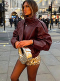 Women's New Casual Loose Faux Leather Jacket, Fashionable Street Motorcycle Style, Suitable for Spring and Summer Daily Wear