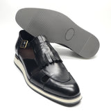 Classy Trending Mens Tassel Sandals Genuine Leather Buckle Strap Hollow Out Summer Casual Shoes for Men Comfortable Breathable