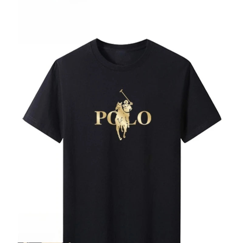 Summer Trendy Brand Men's Clothes Business Casual Short-sleeved T-shirt Slim Fit and Versatile Crew Neck Top Breathable T-shirt