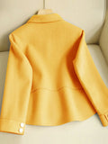 Classic Solid Short Woolen Coats for Woman Autumn Winter Warm Woman Clothing Button Up Female Coat Outfits New In Outerwears