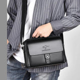 Stylish Men's Leather Shoulder Bag, Casual Crossbody Purse with Adjustable Strap, Perfect for Work, Travel, and Daily Commute