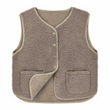 Women'S Teddy Fleece Vest Autumn Thin Vest Sleeveless Coat Plain Plush Vest Short Jacket Loose Fleece Vest Women Outwear