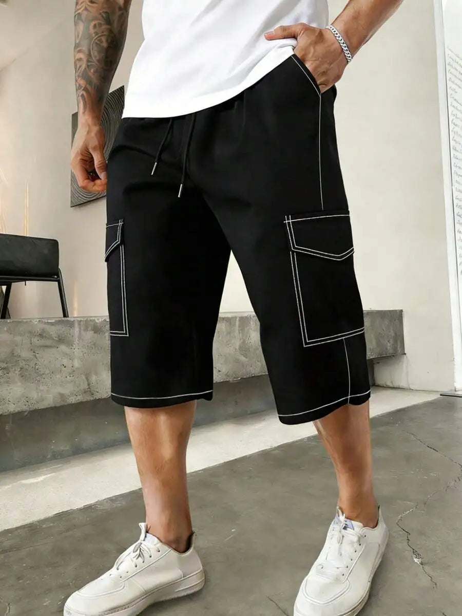 Men's Summer Cargo Shorts, Versatile Casual Pants For Vacation, Commuting, Outdoor, Hiking, Sports, Workout, Fitness, Capri