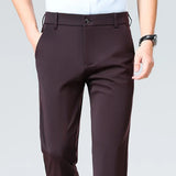 Mens Stretch Straight Leg Business Dress Pants Casual Wrinkle Resistant Drape Trousers for Meeting Occasions