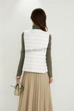Women Sleeveless Puffer Vest Women's Ultra Light Down Vest Women Two Ways Waistcoat Portable Warm Sleeveless Winter Liner