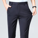 Spring Summer Thin Trousers Men Formal Dress Suit Pants Work Pants Quality Business Casual Pants Black Wine Red Long Pants