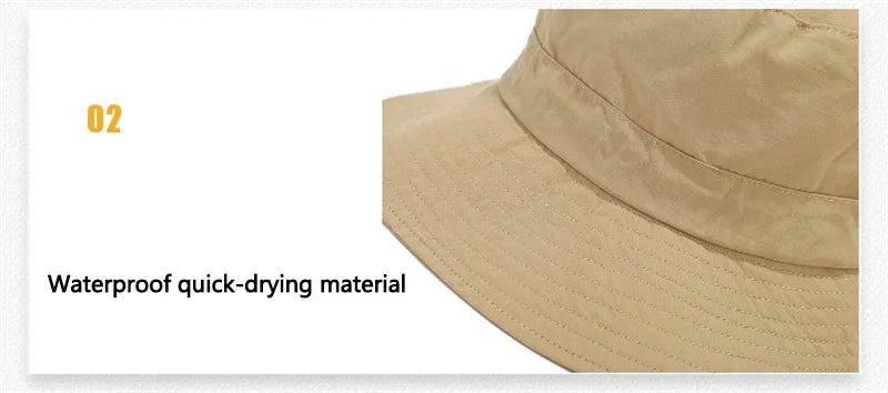 Quick Drying Fisherman Caps Women Men Outdoor Sun Anti-UV Protection Panama Hats Waterproof Camping Foldable Bob Bucket Sunhats