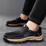 Stylish Men's Leather Loafers Men Thick Bottom Business Shoe Classic Leather Man Casual Shoes Senior Brand Male Walking Footwear