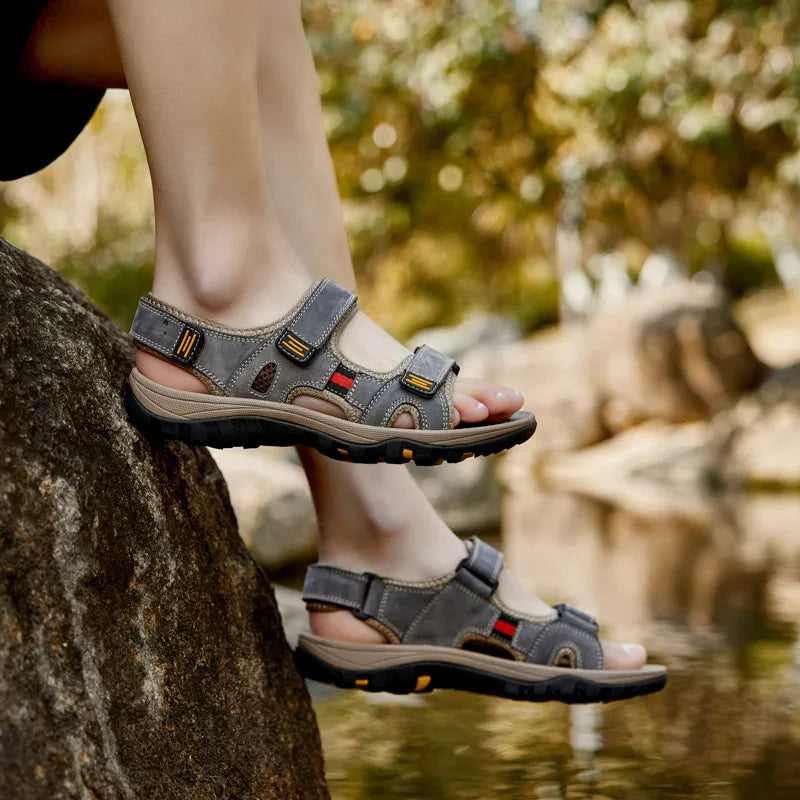 Mens Sandals Soft Non Slip Soles Outdoor Water Hiking Shoes Mesh Quick Drying Breathable Casual Walking Summer Sandals Man