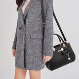 Women Messenger Bags With Flower Pendant Office Ladies Fashion Totes Pure Handbag For Female New Crossbody Shoulder Bags