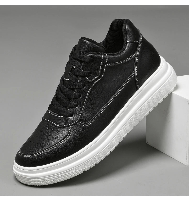 High Quality Men Sneakers Elevator Shoes for Men Fashion Casual Shoes Comfortable Leather Sports Shoes Height Increase 6/8/10cm