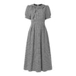 Women Summer Plaid Dress ZANZEA Elegant O Neck Short Sleeve Work Midi Sundress Woman Stylish A Line Holiday Robe Loose Dresses