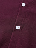 Summer Fashion Men's Short Sleeve Button Down Henley Shirts Casual Solid Beach Shirt