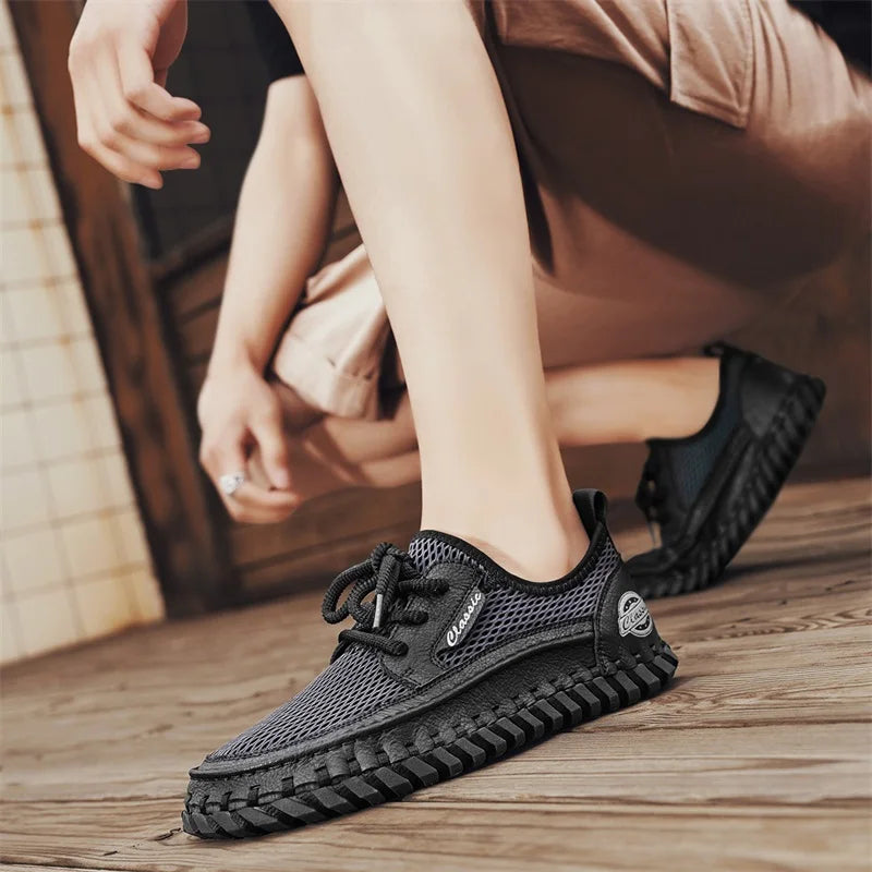 New Trend Man Hiking Shoes Lightweight Soft Mesh Flats Comfortable Non-slip Sneakers Outdoor Casual Sports Shoes Men's Trainers