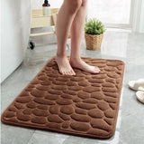3D Bathroom Anti-Slip Mat Pebble Patterned Absorbent Pad Bath Mats Doormat Carpet Cobblestone Embossed Door Floor