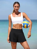 Anfilia 3" Women High Waisted Swim Board Shorts UPF 50+ Quick Dry Swim Trunks with Liner