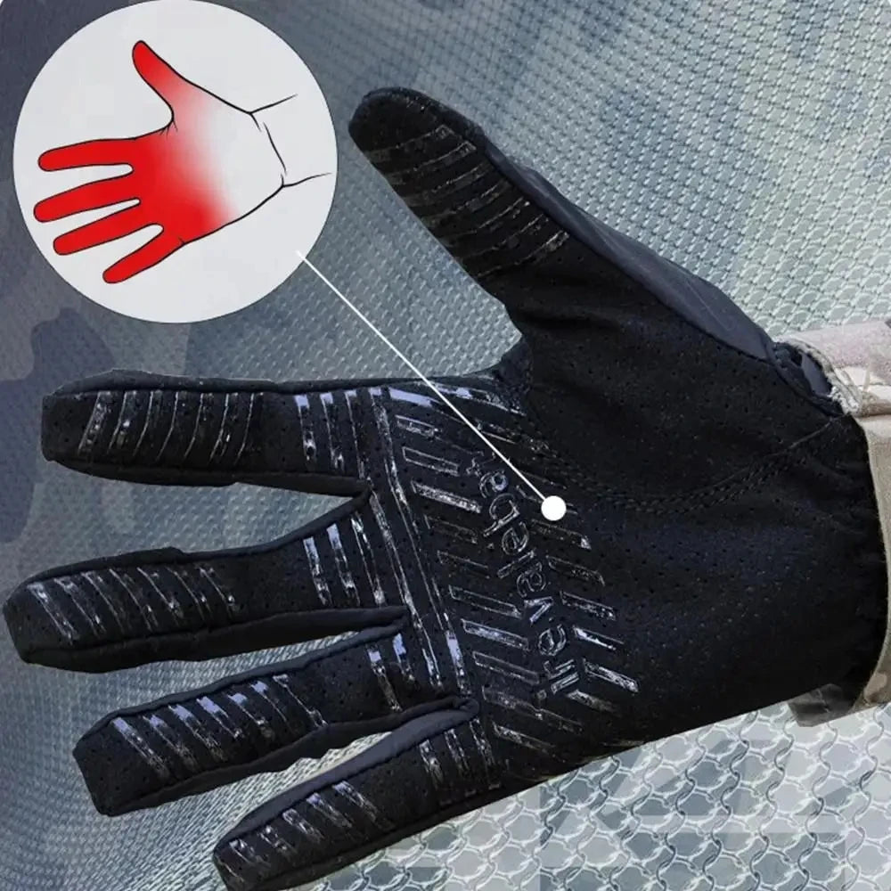 Men and Women Touchscreen Motorcycle Gloves Ice Silk Breathable Non-Slip Skeleton Full-Finger Tactical Gloves